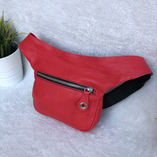 Mini Classic Red &amp; Silver Natural BioCuir® Leather Exclusive Piece No. 8226