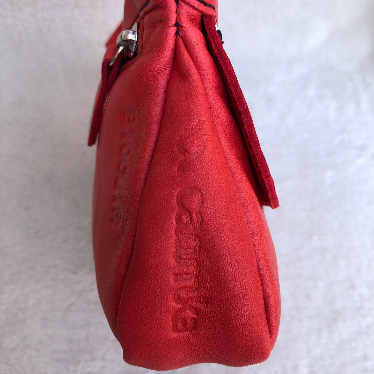 Mini Classic Red &amp; Silver Natural BioCuir® Leather Exclusive Piece No. 8226