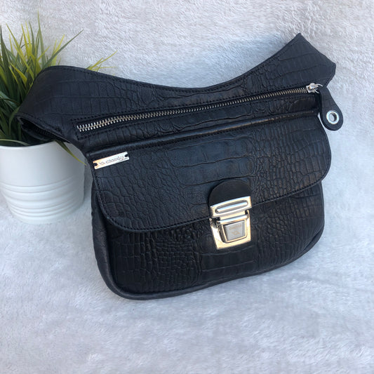 Special Black &amp; Silver BioCuir® natural leather Unique Piece No. 8191