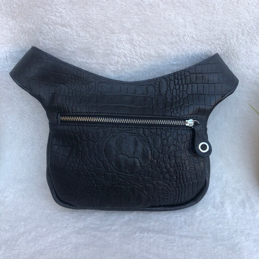 Special Black &amp; Silver BioCuir® natural leather Unique Piece No. 8191