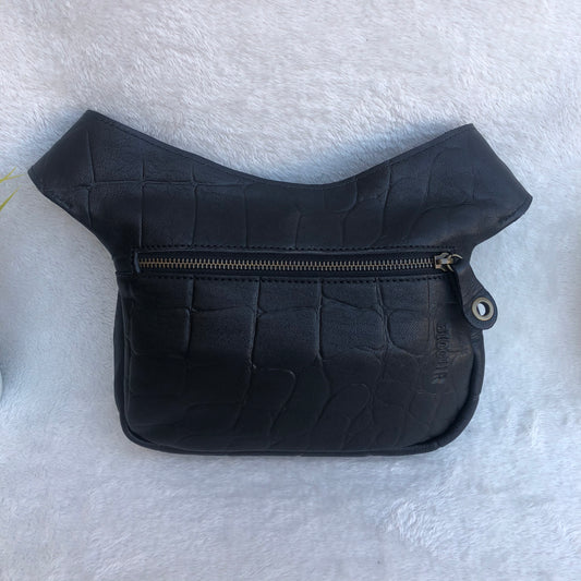 Special Black &amp; Old Gold BioCuir® natural leather Unique Piece No. 8311
