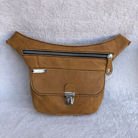 Mini Classic Brown Camel & Silver · Piel natural BioCuir® · Pieza Exclusiva Núm. 8353