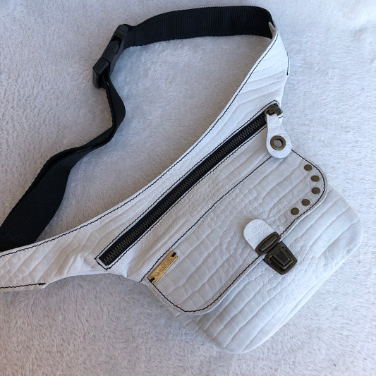 Mini Special White & Old Gold · Piel natural BioCuir® Pieza Únicaa Núm. 8295