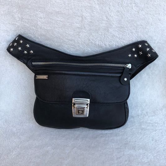 Premium Black Fantasy &amp; Silver BioCuir® natural leather Unique Piece No. 8432