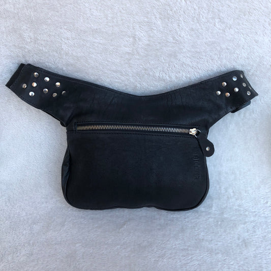 Premium Black Fantasy &amp; Silver BioCuir® natural leather Unique Piece No. 8432