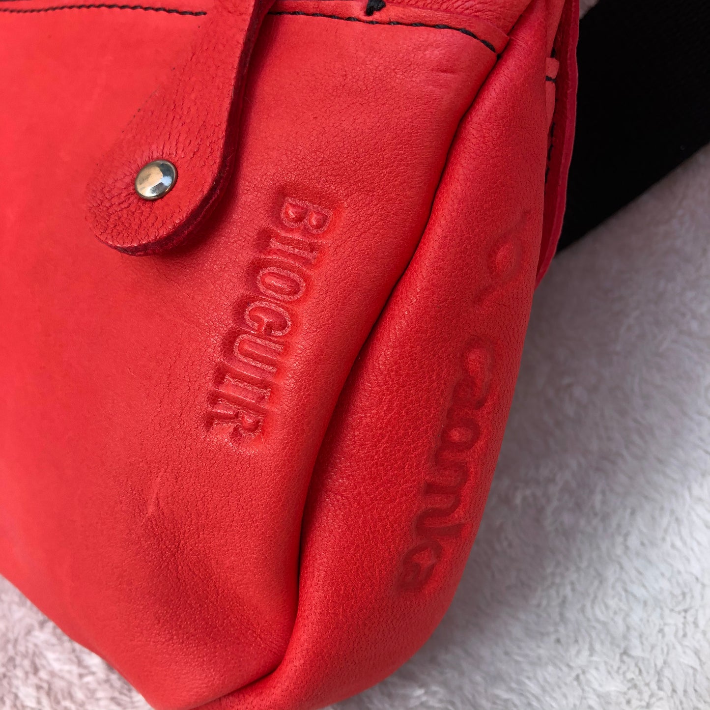 Premium Red Fantasy &amp; Silver BioCuir® natural leather Unique Piece No. 8309