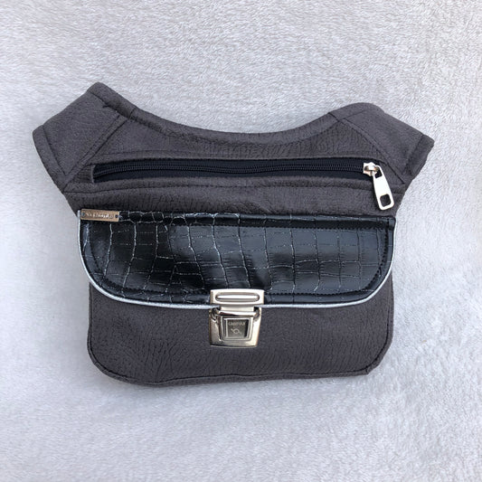 Special Gray &amp; Silver Vegan Leather. Unique Piece No. 8330