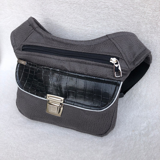 Special Gray &amp; Silver Vegan Leather. Unique Piece No. 8330