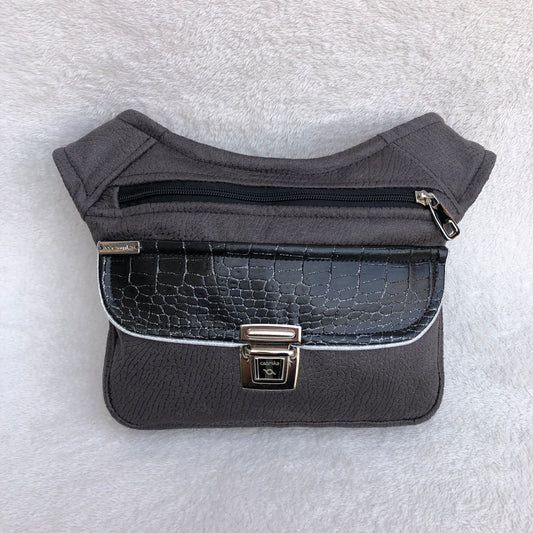 Special Gray &amp; Silver Vegan Leather. Unique Piece No. 8460