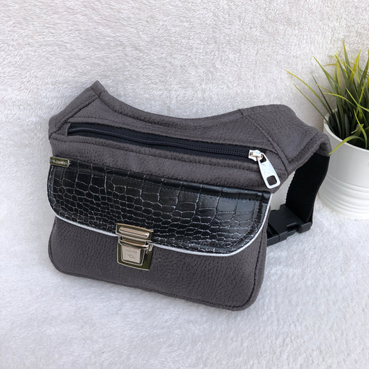 Special Gray &amp; Silver Vegan Leather. Unique Piece No. 8460