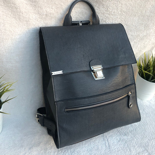 Vintage Backpack "Gray” Natural leather BioCuir® Unique Piece no. 8469 
