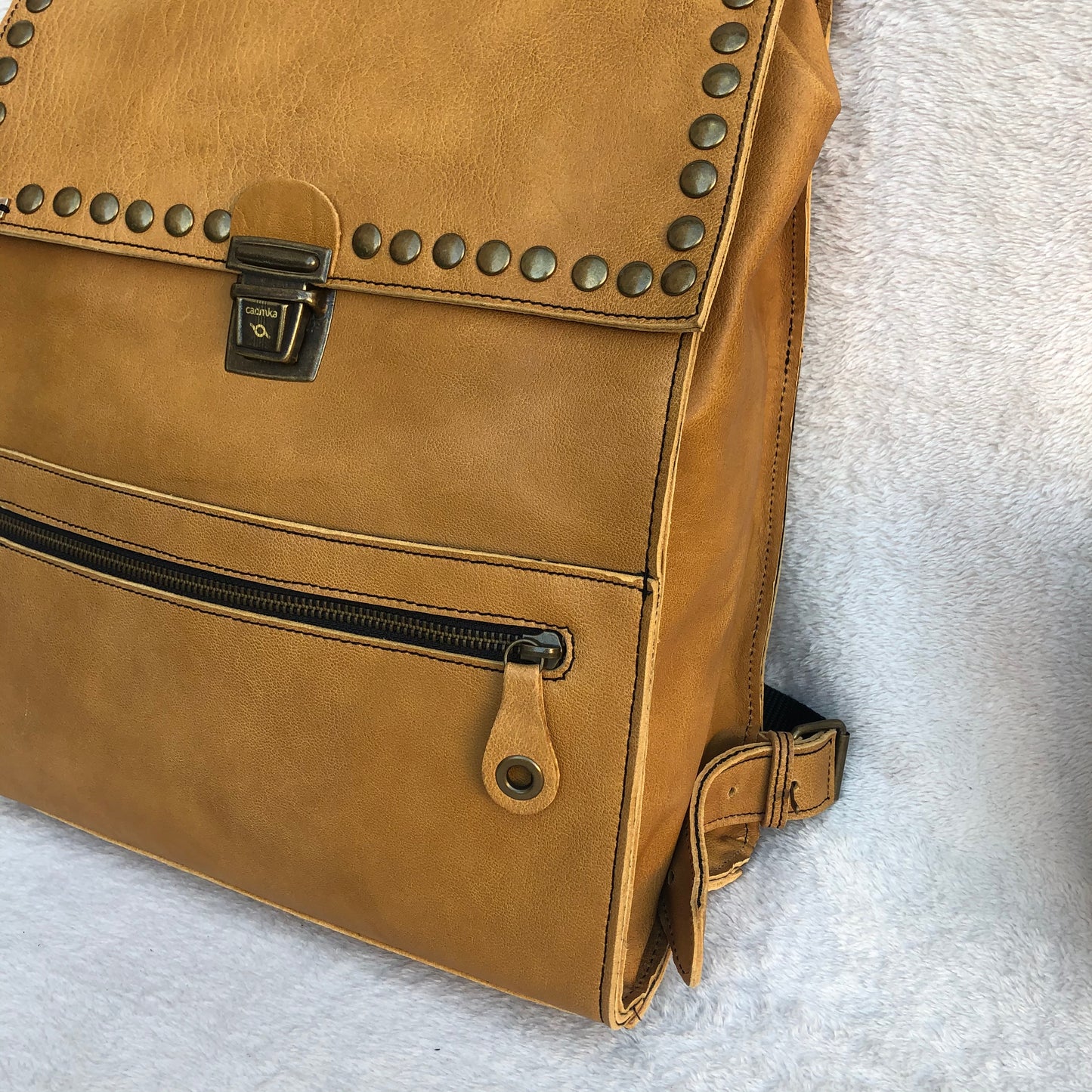 Vintage Rucksack „Special Brown“ Naturleder BioCuir® Einzelstück Nr. 8458 
