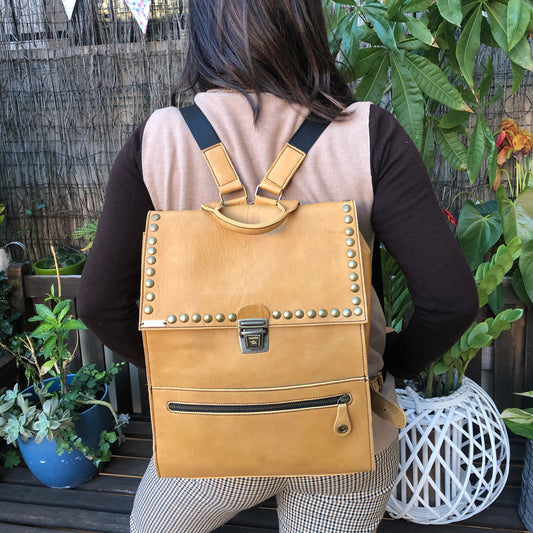 Vintage Backpack "Special Brown” Natural leather BioCuir® Unique Piece no. 8458 