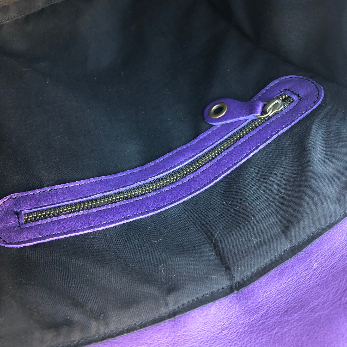 Mochila Vintage "Purple” Piel natural BioCuir® · Pieza Única núm. 8380