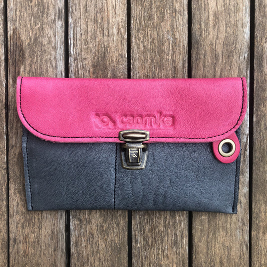 CAOMKA Flat Coin Purse Natural BioCuir® Leather Unique Piece No. 8390