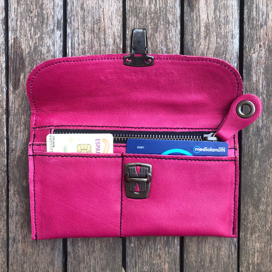 Monedero Plano CAOMKA · Piel natural BioCuir® · Pieza Única Núm. 8421