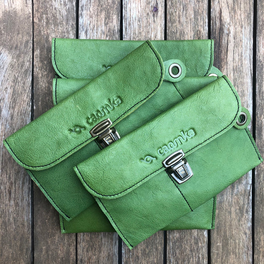 CAOMKA Flat Coin Purse Natural BioCuir® Leather Unique Piece No. 8434