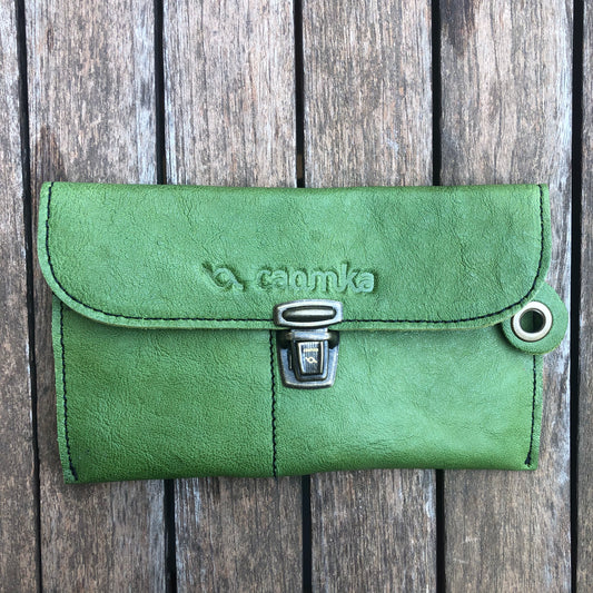 CAOMKA Flat Coin Purse Natural BioCuir® Leather Unique Piece No. 8434