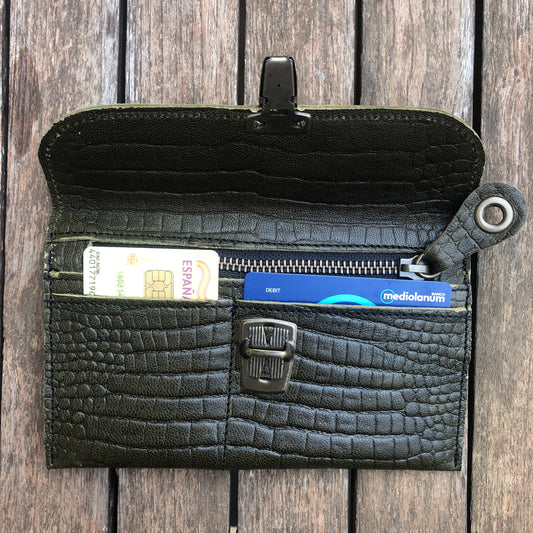 CAOMKA Flat Coin Purse Natural BioCuir® Leather Unique Piece No. 8463