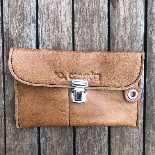 CAOMKA Flat Coin Purse Natural BioCuir® Leather Exclusive Piece No. 8488