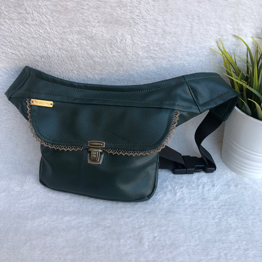 Mini Special Green Elegant Vegan Leather Unique Piece No. 8464