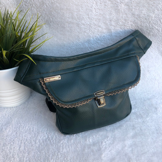 Mini Special Green Elegant Vegan Leather Unique Piece No. 8464