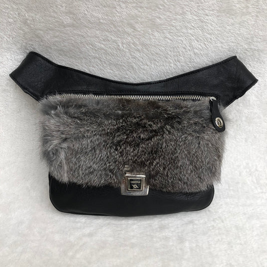 Special Soft Black &amp; Silver BioCuir® natural leather Unique Piece No. 8511