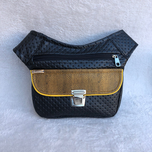 Premium Black Plus + back pocket. Vegan skin. Unique Piece No. 8514