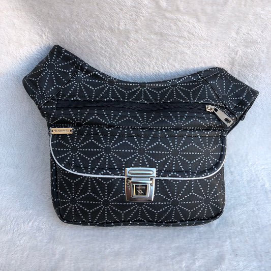 Premium Black Geometric Vegan Leather. Exclusive Piece No. 8522