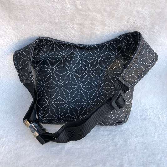 Premium Black Geometric Vegan Leather. Exclusive Piece No. 8522