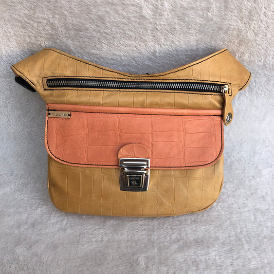 Special Beige-Salmon &amp; Silver BioCuir® natural leather Unique Piece No. 8618