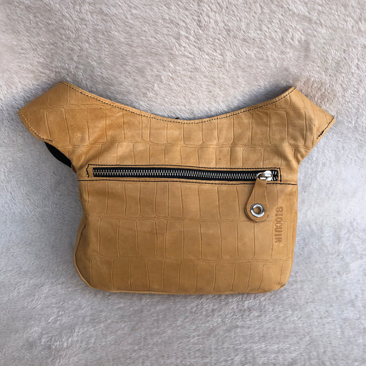 Special Beige-Salmon &amp; Silver BioCuir® natural leather Unique Piece No. 8618