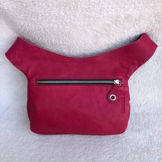 Premium Fuchsia/Pink &amp; Silver BioCuir® natural leather Unique Piece No. 8733