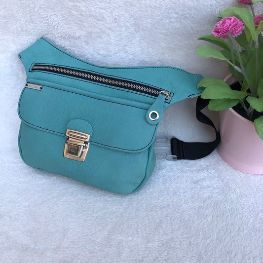 Special Turquoise &amp; Silver BioCuir® natural leather Exclusive Piece No. 8886