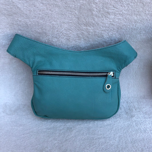 Special Turquoise &amp; Silver BioCuir® natural leather Exclusive Piece No. 8886