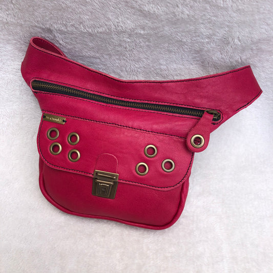 Mini Special Fuchsia &amp; Old Gold Natural leather BioCuir® Exclusive Piece No. 8921