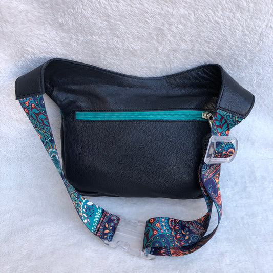 Special Black &amp; Silver Premium Natural BioCuir® Leather Exclusive Piece No. 8947