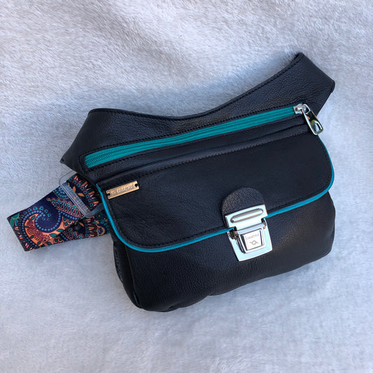 Special Black &amp; Silver Premium Natural BioCuir® Leather Exclusive Piece No. 8947