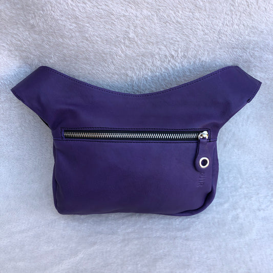 Premium Purple &amp; Silver BioCuir® natural leather Unique Piece No. 8958