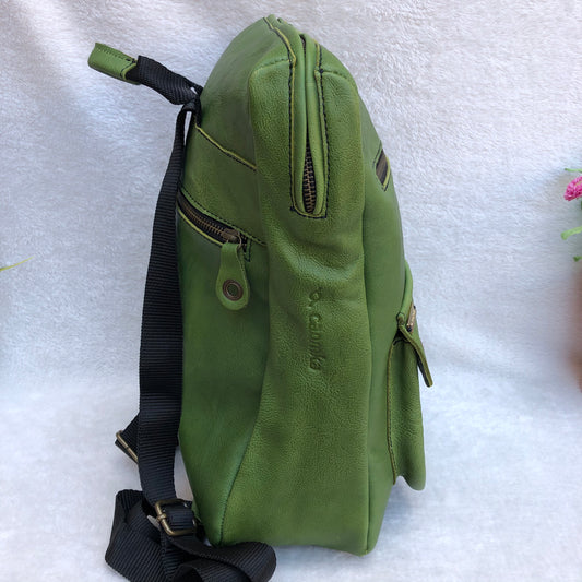 Mochila Special "Cool Green” Piel natural BioCuir® · Pieza Exclusiva núm. 8943