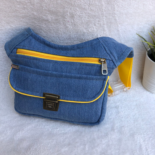 Special Jeans Blue &amp; Yellow Unique Piece No. 9083