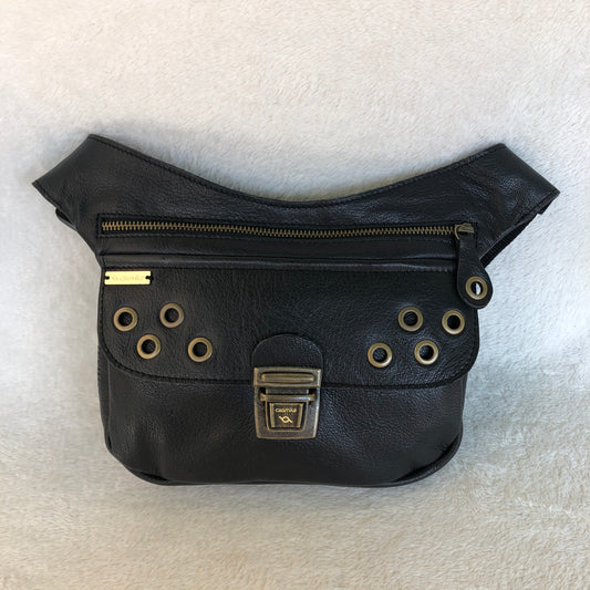 Premium Black &amp; Old Gold BioCuir® natural leather Exclusive Piece No. 9115