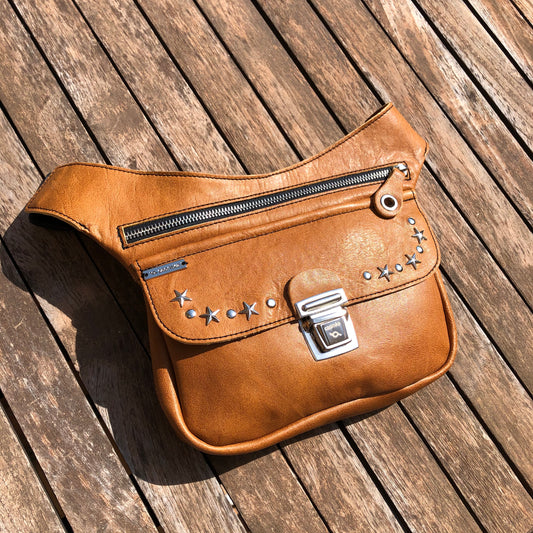 Premium Brown Stars &amp; Silver Natural BioCuir® Leather Exclusive Part No. 9118