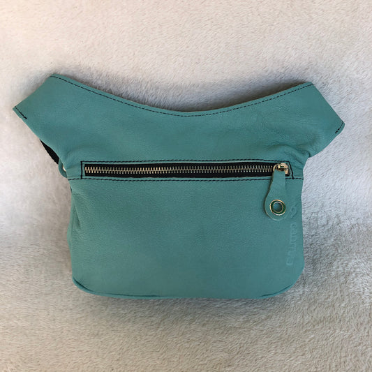 Special Turquoise &amp; Silver BioCuir® natural leather Exclusive Piece No. 9131