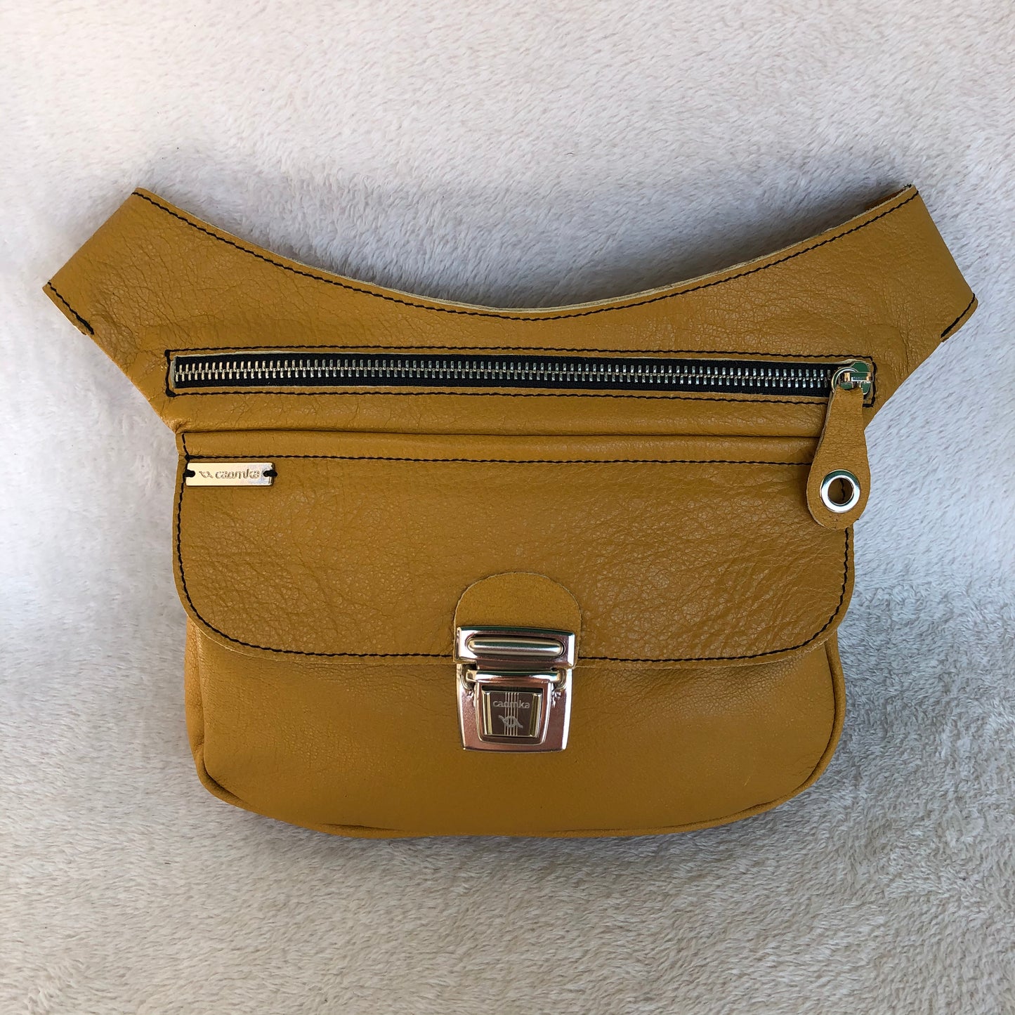 Classic Mustard &amp; Silver Natural BioCuir® Leather Exclusive Part No. 9171