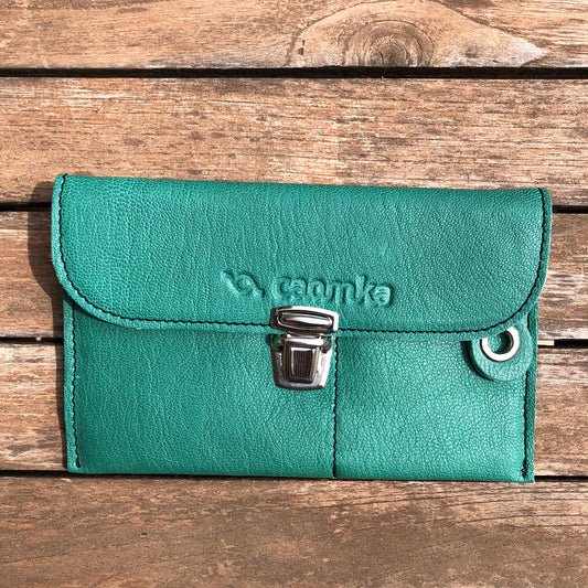 CAOMKA Flat Coin Purse Natural BioCuir® Leather Exclusive Piece No. 9212
