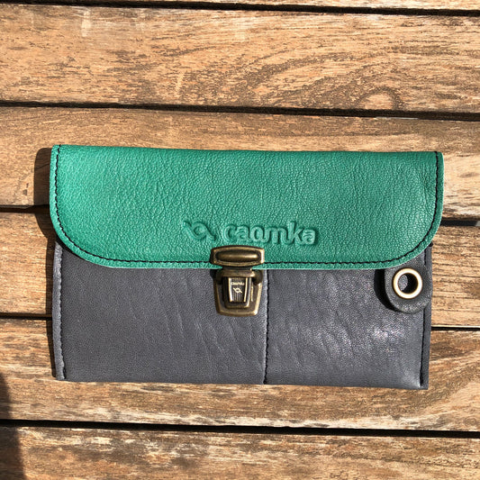 CAOMKA Flat Coin Purse Natural BioCuir® Leather Exclusive Piece No. 9230