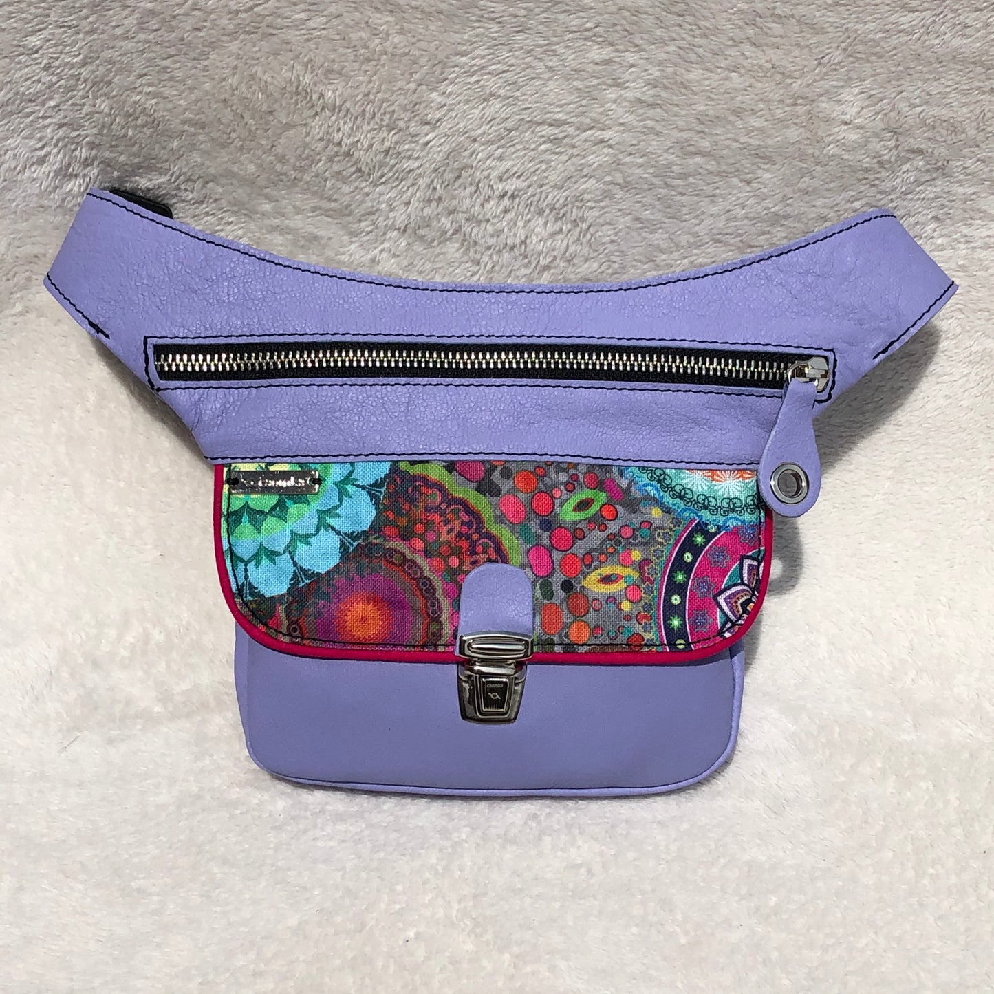 Mini Special Lavanda MANDALAS & Silver · Piel natural BioCuir® Pieza Única Núm. 9264