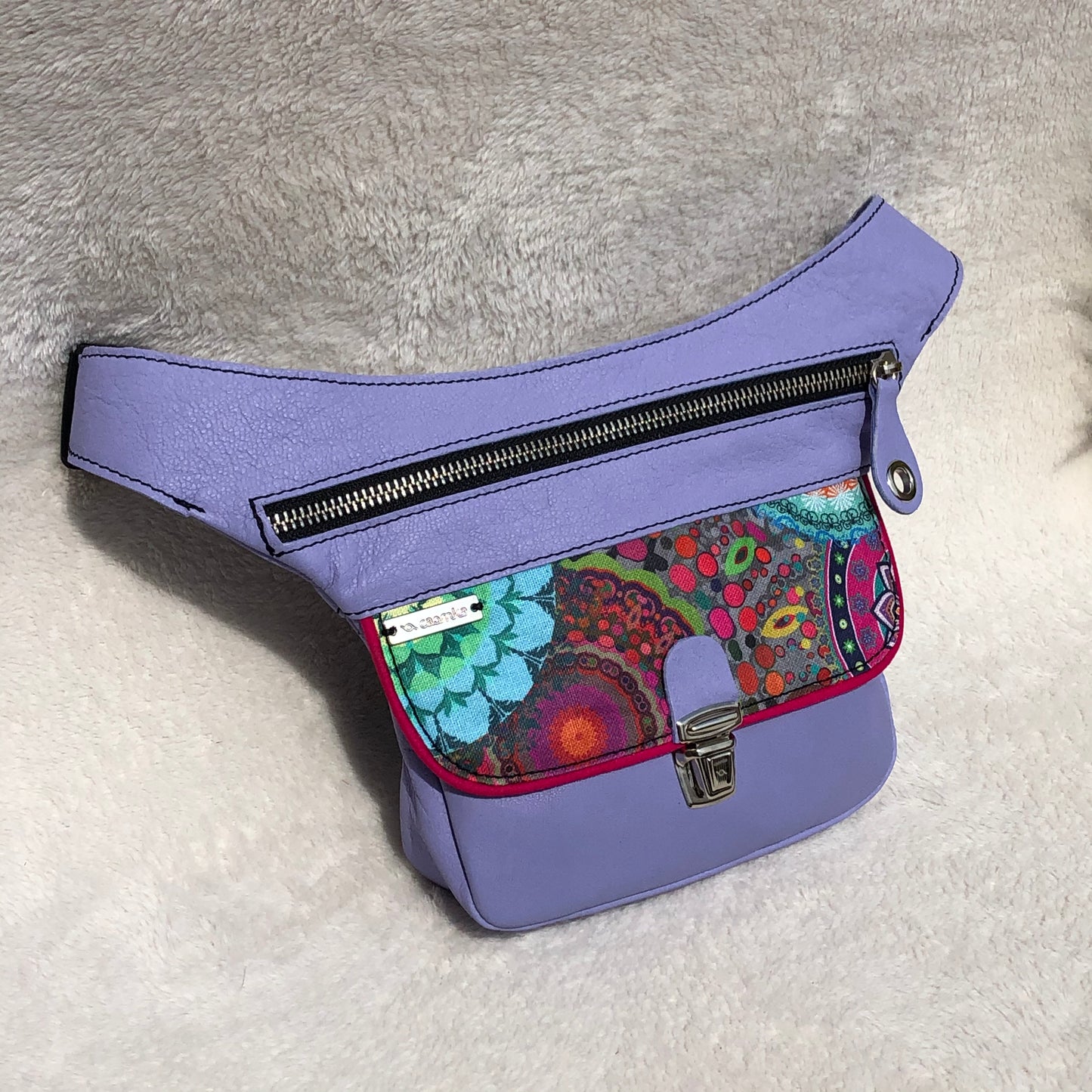 Mini Special Lavanda MANDALAS & Silver · Piel natural BioCuir® Pieza Única Núm. 9264