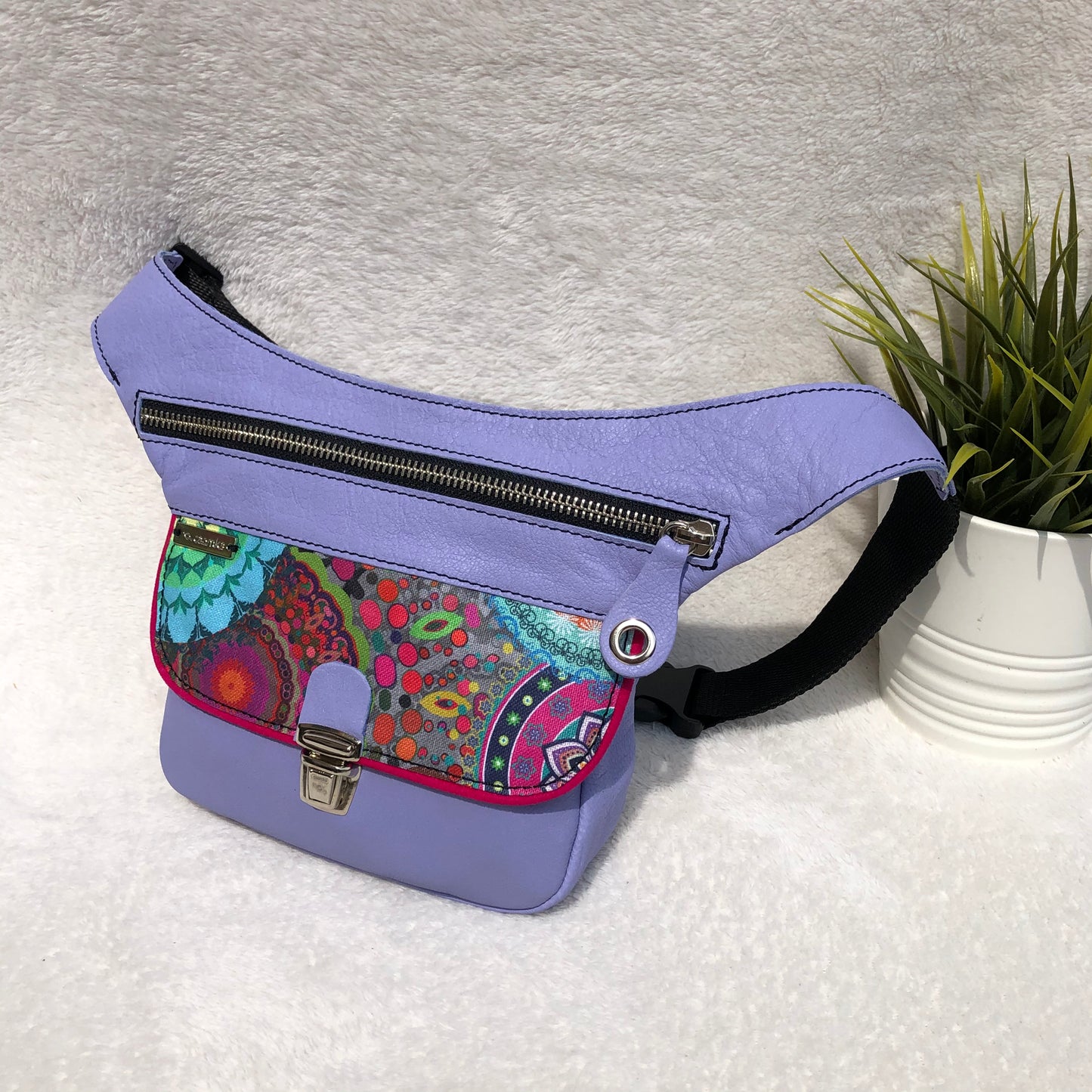 Mini Special Lavanda MANDALAS & Silver · Piel natural BioCuir® Pieza Única Núm. 9264